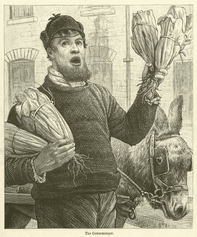 The Costermonger (gravyr) av English School