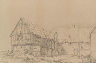 Court Lodge i East Farleigh, nära Maidstone, ca 1874 (penna) av English School