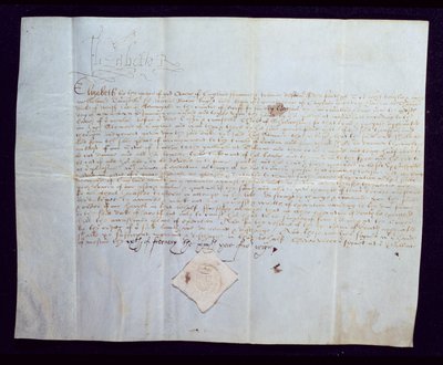 Dödsdomen för Thomas Howard, 4:e hertigen av Norfolk, undertecknad av drottning Elizabeth I, 1572 (bläck på veläng) av English School