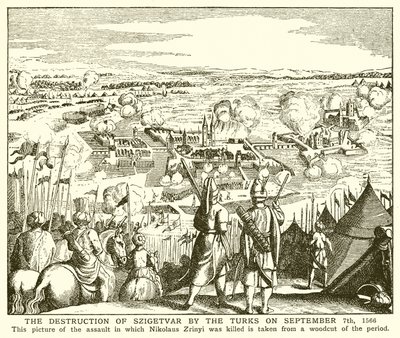 Turkarnas förstörelse av Szigetvar den 7 september 1566 av English School