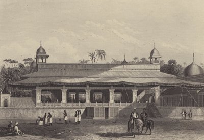 Dewas Khan, eller Audienssalen, Delhi-palatset (gravyr) av English School