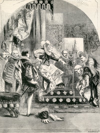The Dismission of the Earl of Murray and the Abbot of Kilwinning av Elizabeth, 1865 av English School