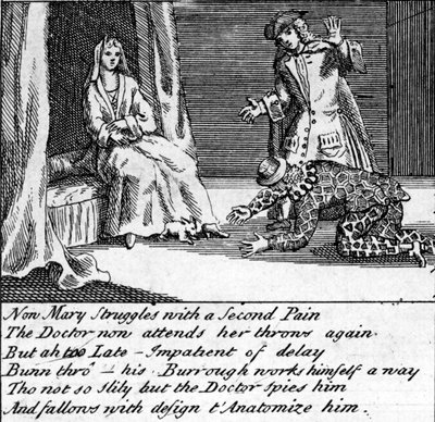 The Doctor in Labour, eller The New Whim Wham från Guildford, c.1726 av English School