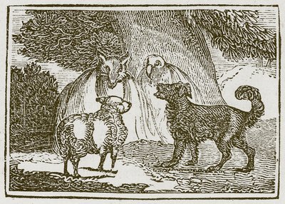 Hunden och fåret (gravyr) av English School