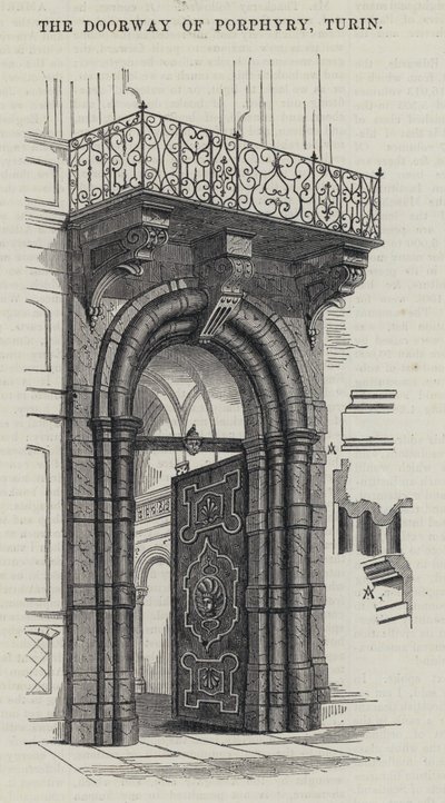 Porphyrys dörröppning, Turin (gravyr) av English School