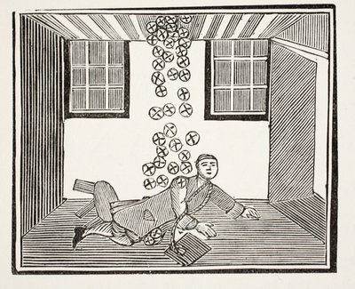 The Drunkards Legacy, illustration från Chap-books of the artonde århundradet av John Ashton, pub. 1882 av English School