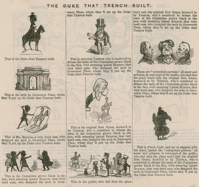 Hertigen som byggde skyttegraven; från Punch, 1846 av English School