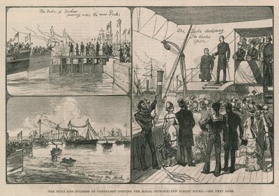 Hertigen och hertiginnan av Connaught öppnar Royal Victoria and Albert Docks av English School