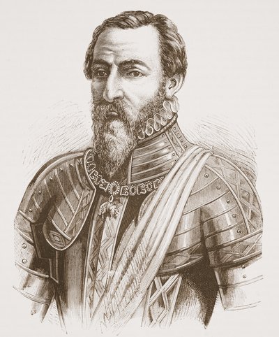 Hertigen av Alva (från porträttet av Titian), illustration från The History of Protestantism av James Aitken Wylie (1808-1890), pub. 1878 av English School