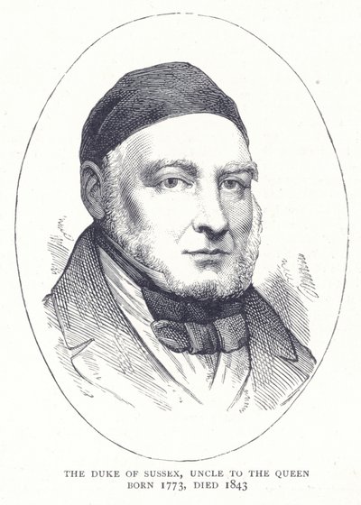 Hertigen av Sussex, farbror till drottningen född 1773, död 1843 av English School
