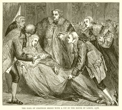 The Earl of Chatham Seized with a Fit in the House of Lords, 1778 av English School