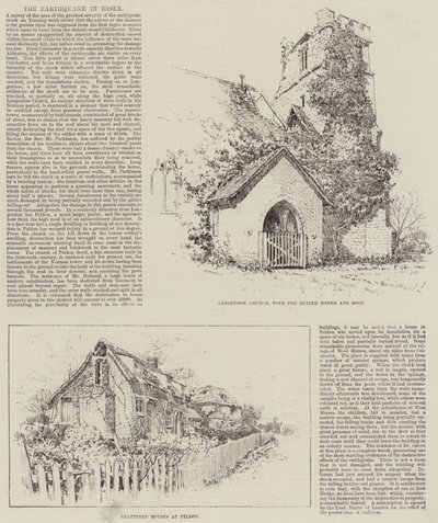 Jordbävningen i Essex (litho) av English School