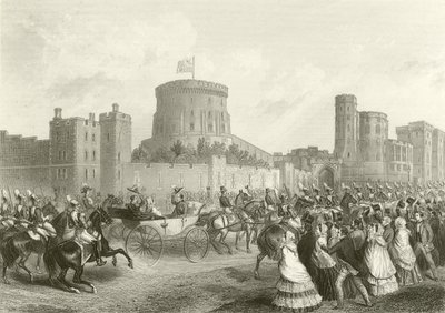 Fransmännens kejsare och kejsarinna på Windsor Castle av English School