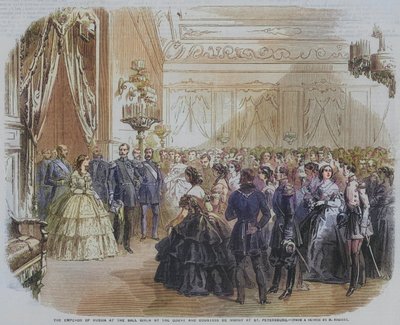Kejsaren av Ryssland vid balen som gavs av greven och grevinnan de Morny i St Petersburg (gravyr) av English School