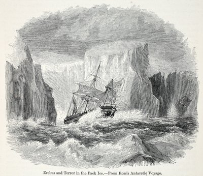 Erebus och terrorn bland isberg av English School