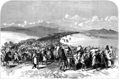 Theodores Broken Army:s uttåg, från den brittiska expeditionen till Abessinien, 1868 av English School