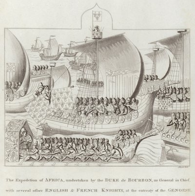 Expeditionen av Afrika, genomförd av hertigen de Bourbon, som general i chef, med flera andra engelska och franska riddare, på genuesernas bön av English School