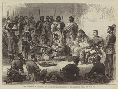 Expeditionen till Abessinien, Sir Robert Napier underhållen av prinsen av Tigre (gravyr) av English School