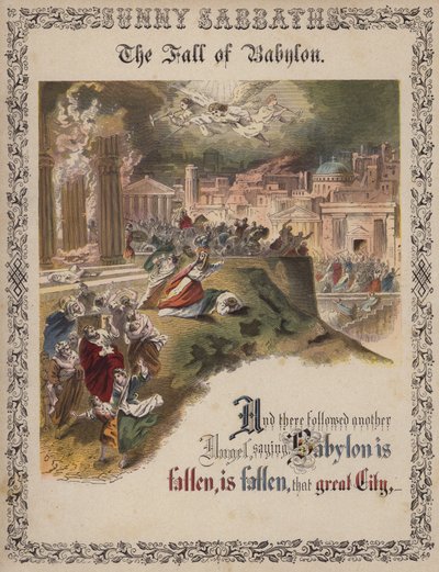 Babylons fall (färgad gravyr) av English School