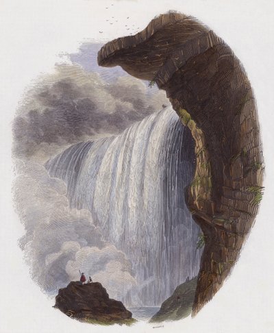 Niagarafallen (färgad gravyr) av English School
