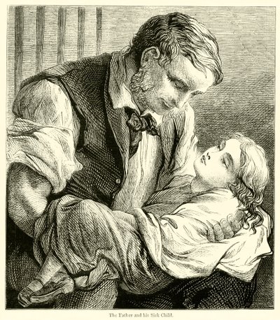 Fadern och hans sjuka barn (gravyr) av English School