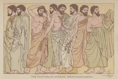 The Festival of Athene, Branchbearers (färg litho) av English School