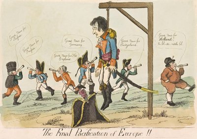 The Final Pacification of Europe!!, pub. 1803 (handfärgad gravyr) av English School