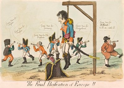 The Final Pacification of Europe!!, pub. 1803 handfärgad gravyr. av English School