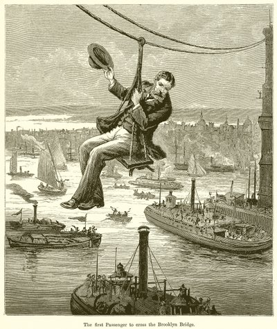 Den första passageraren att korsa Brooklyn Bridge av English School