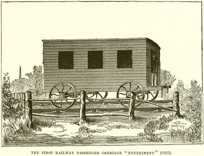 Det första järnvägspassagerarvagnsexperimentet (1825) av English School