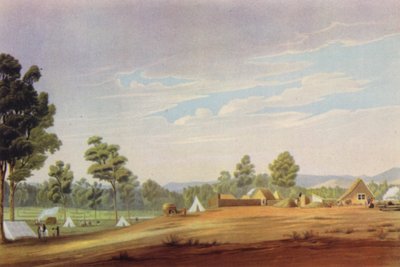 The First Site of Adelaide, South Australia, c1837 (färg litho) av English School