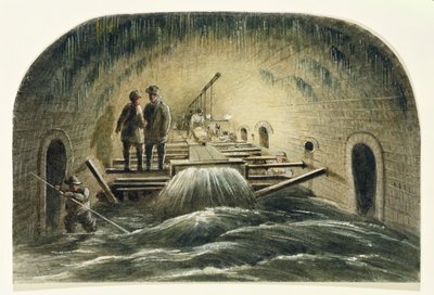 The Fleet Sewer, c.1840 (wc på papper) av English School
