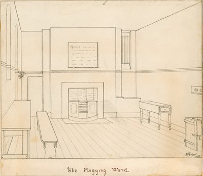 Flogging Ward i Newgate-fängelset av English School