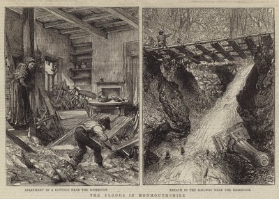 Översvämningarna i Monmouthshire (gravyr) av English School