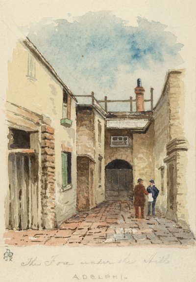 The Fox Under the Hill, Adelphi, London (wc på papper) av English School