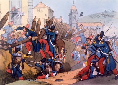 Den franska legionen stormar en Carlist Entrenchment, 1837 av English School