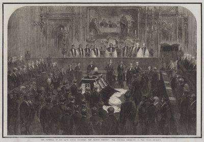 Hans framlidne Kungliga Höghet Prinsgemalens begravning, Begravningsceremonin i kören (gravyr) av English School