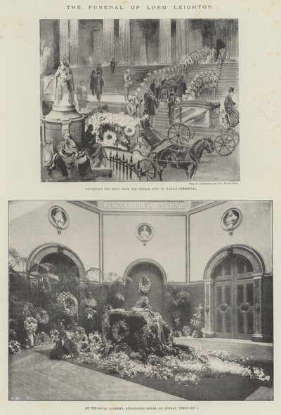 Lord Leightons begravning (litho) av English School