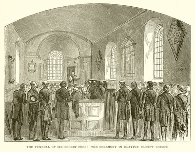 Sir Robert Peels begravning: Ceremonin i Drayton Bassett Church av English School