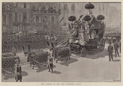 Begravningen av den avlidne presidenten Carnot (litografi) av English School