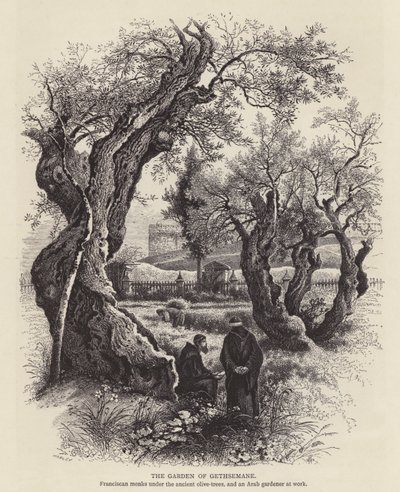 Getsemane trädgård (gravyr) av English School