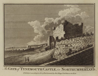 The Gate of Tynemouth Castle, i Northumberland (gravyr) av English School