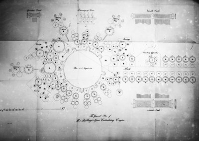 The General Plan of Mr Babbages Great Calculating Engine, graverad av Bolton, tryckt av Lemercier Bernard & Co av English School
