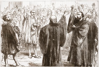 Genevanerna som svär att de avsäger sig romanismen, illustration från The History of Protestantism av James Aitken Wylie (1808-1890), pub. 1878 av English School