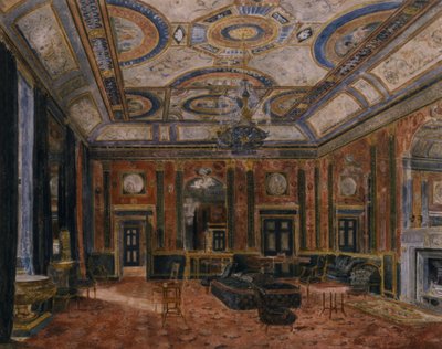 The Glass Drawing Room, Northumberland House, ca 1870 (akvarell) av English School