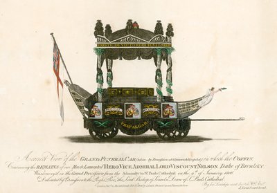 Viceamiral Lord Viscount Nelsons stora begravningsbil av English School
