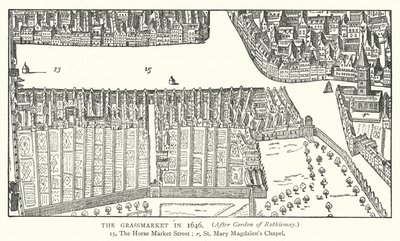 The Grassmarket 1646 (gravyr) av English School