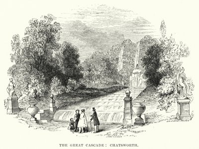 The Great Cascade, Chatsworth (gravyr) av English School