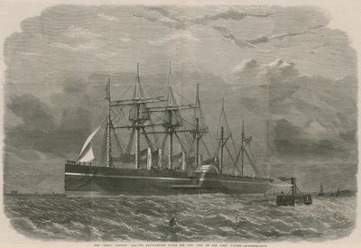 The Great Eastern lämnar Southamptons vatten för New York på sin första resa av English School