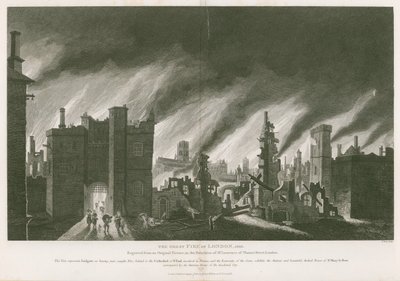 Den stora branden i London, 1666 av English School